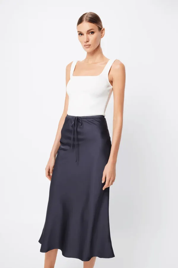 Illusion Midi Skirt Slate