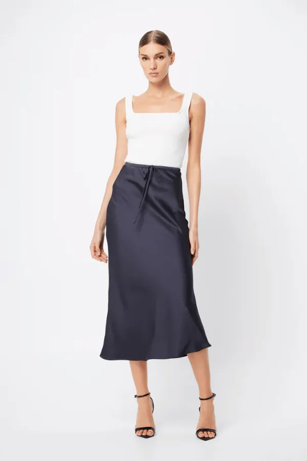 Illusion Midi Skirt Slate