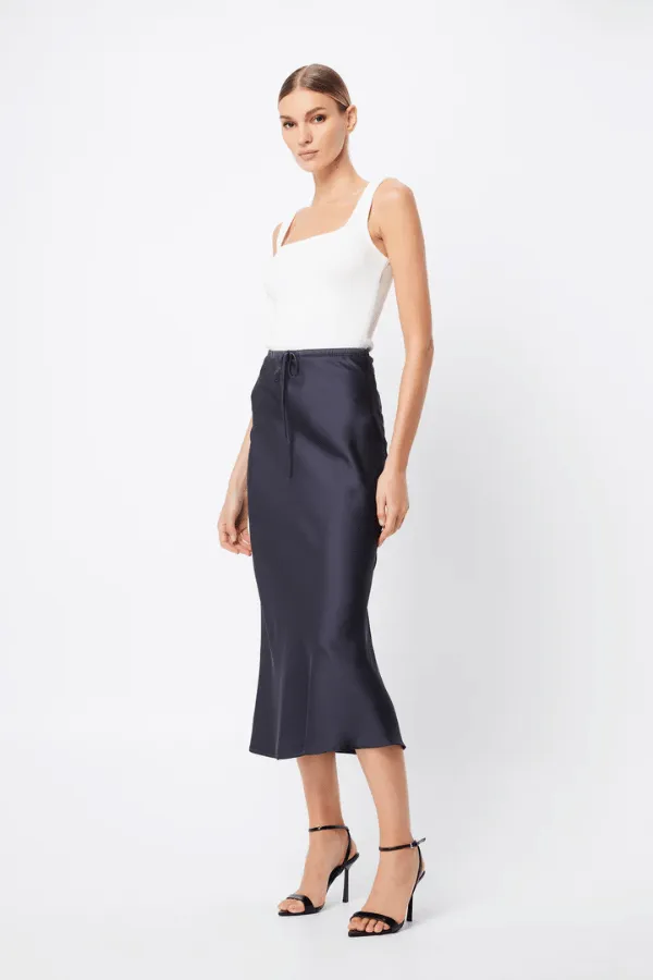 Illusion Midi Skirt Slate