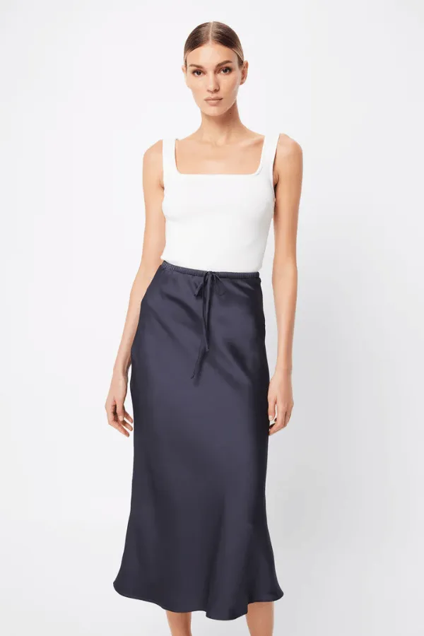 Illusion Midi Skirt Slate