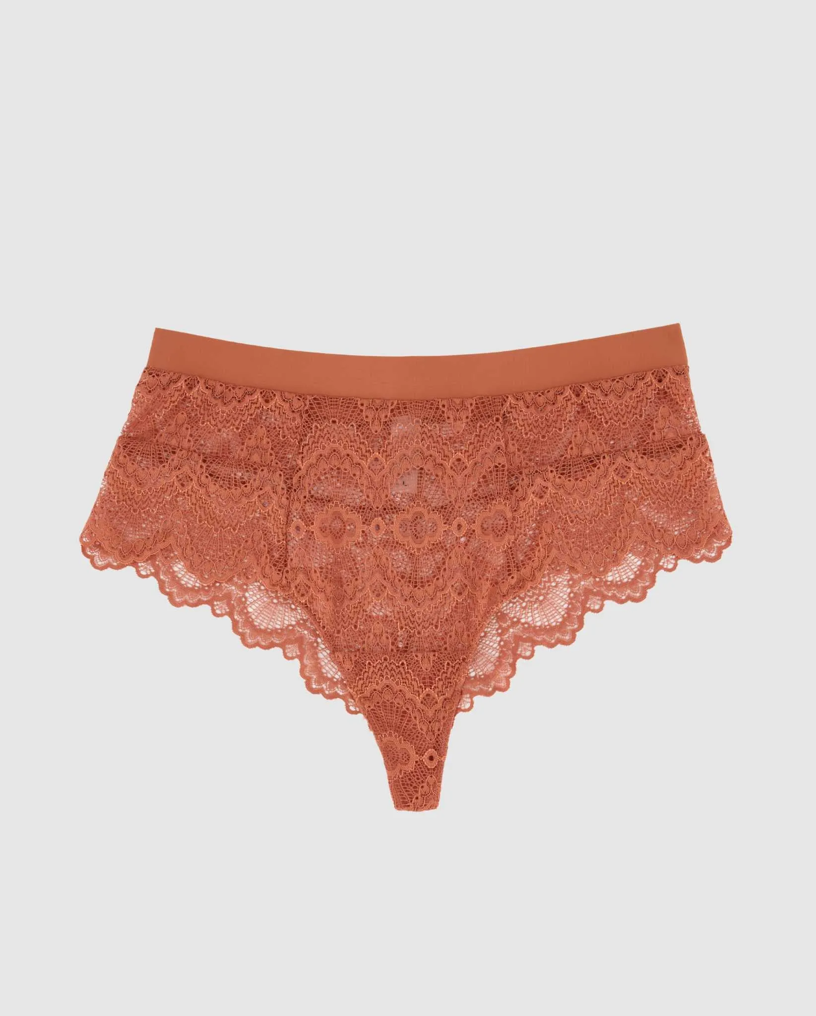 Lace Highwaist String Terracotta