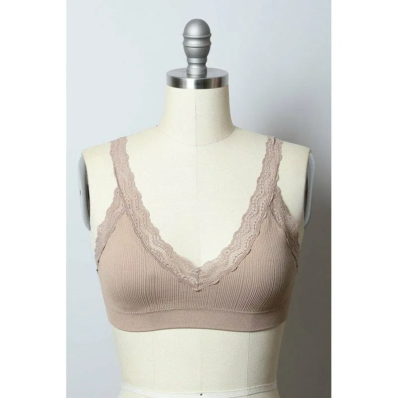 Lace Trim Padded Bralette