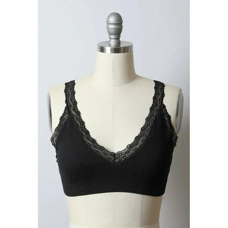 Lace Trim Padded Bralette