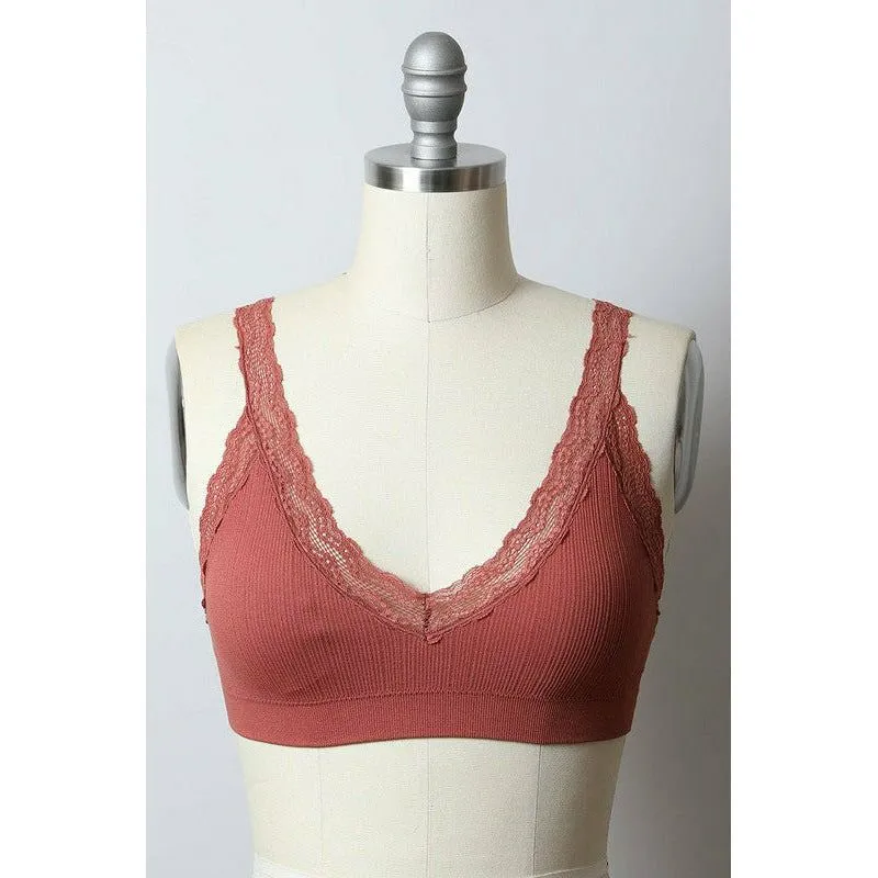 Lace Trim Padded Bralette