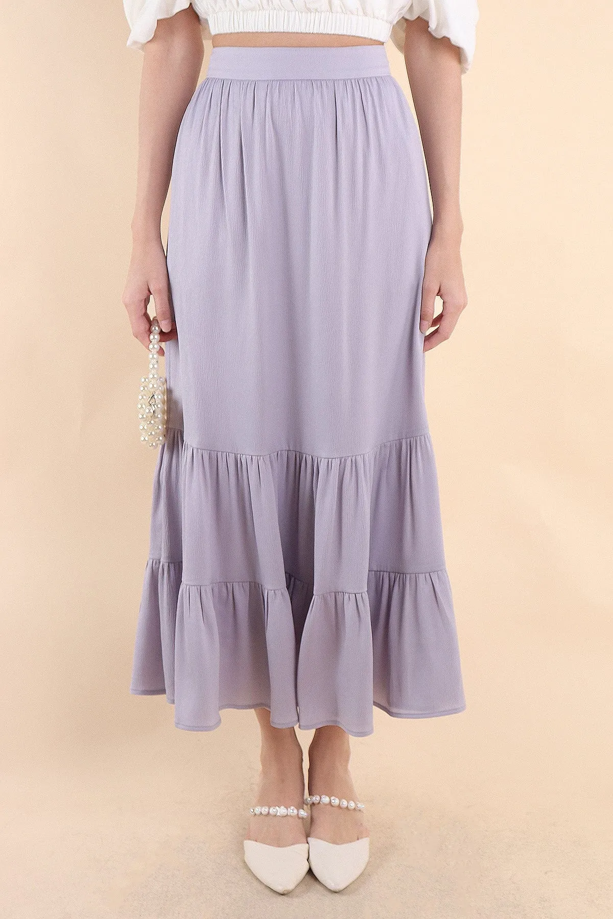 LUMIERE CASCADE SKIRT IN PERIWINKLE