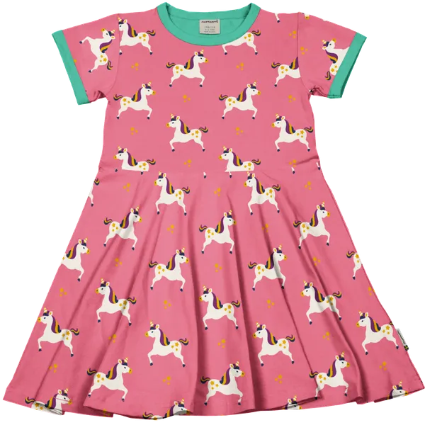 Maxomorra Unicorn Organic Cotton Short Sleeved Circle Dress