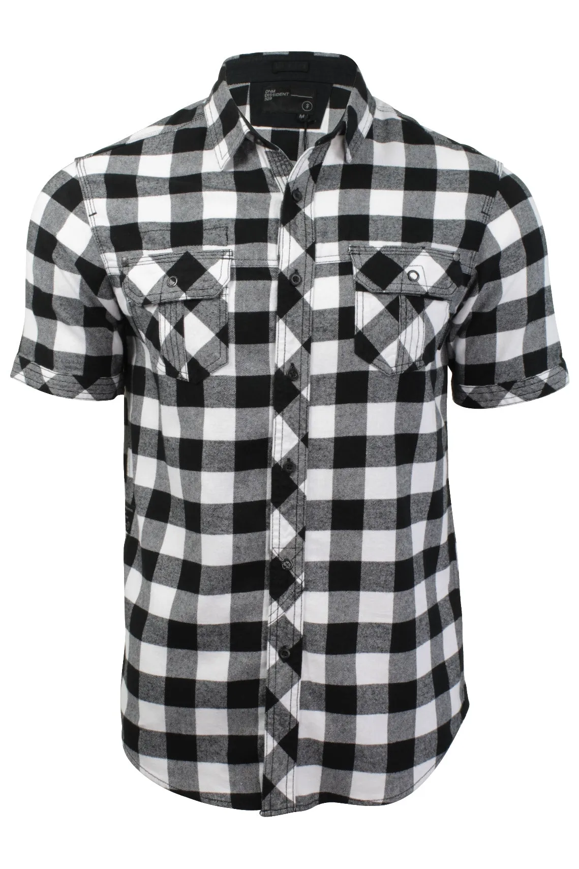 Mens Buffalo Check Shirt by Dissident 'Pedroza' Short Sleeved