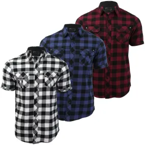 Mens Buffalo Check Shirt by Dissident 'Pedroza' Short Sleeved