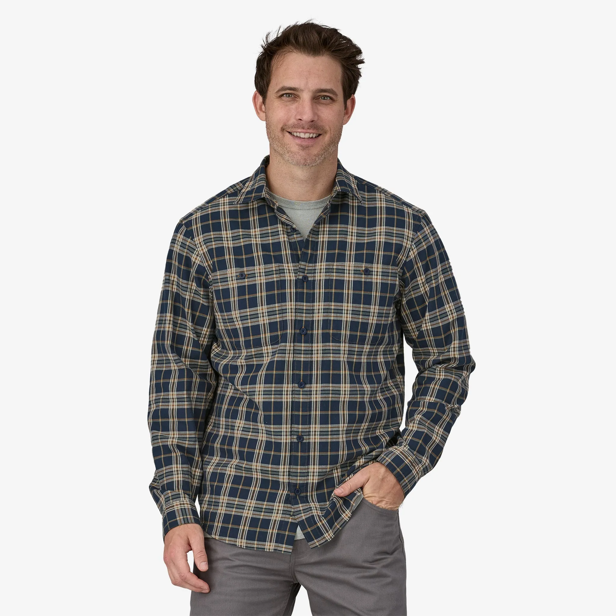 Men's Long-Sleeved Pima Cotton Shirt