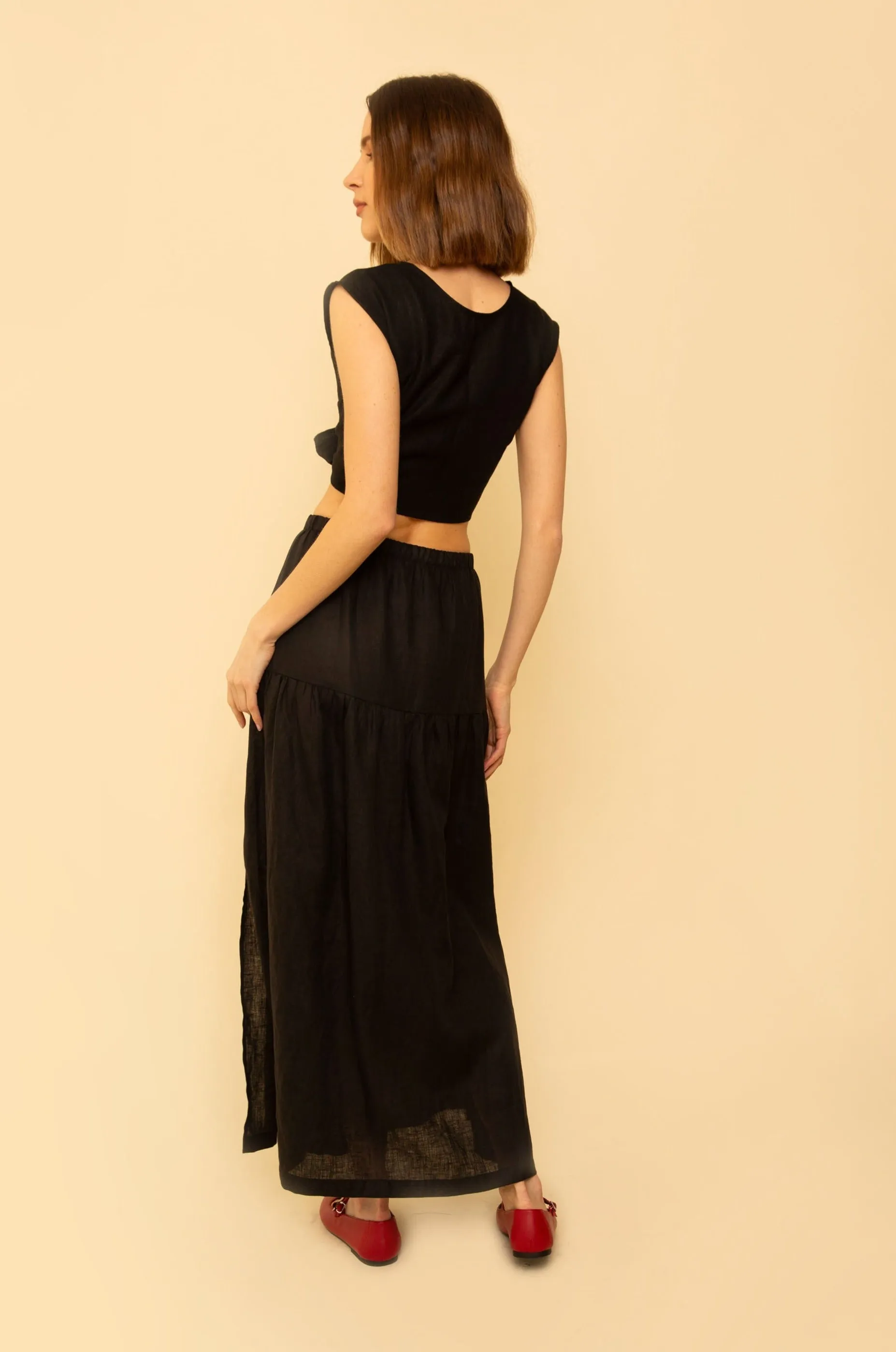 Millie Skirt/Dress in Black Linen