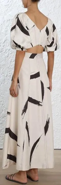 'Painted Heart' Ruched Crop-Top & Maxi Skirt Set