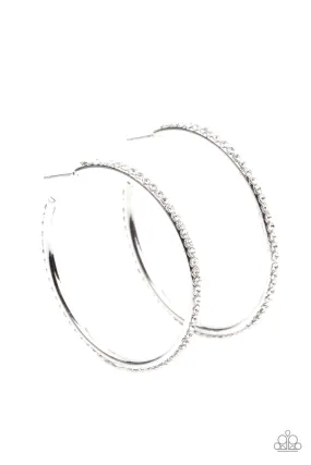 Paparazzi By Popular Vote - White Hoop Earrings