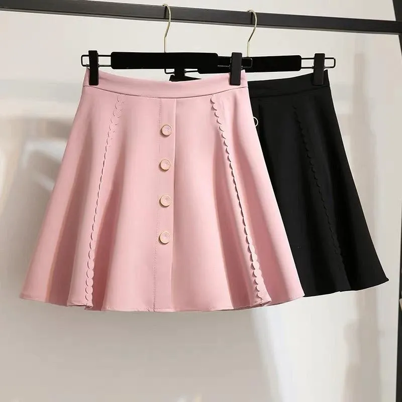 Pink/Black Sweet Shirt   Skirt Set AD210185