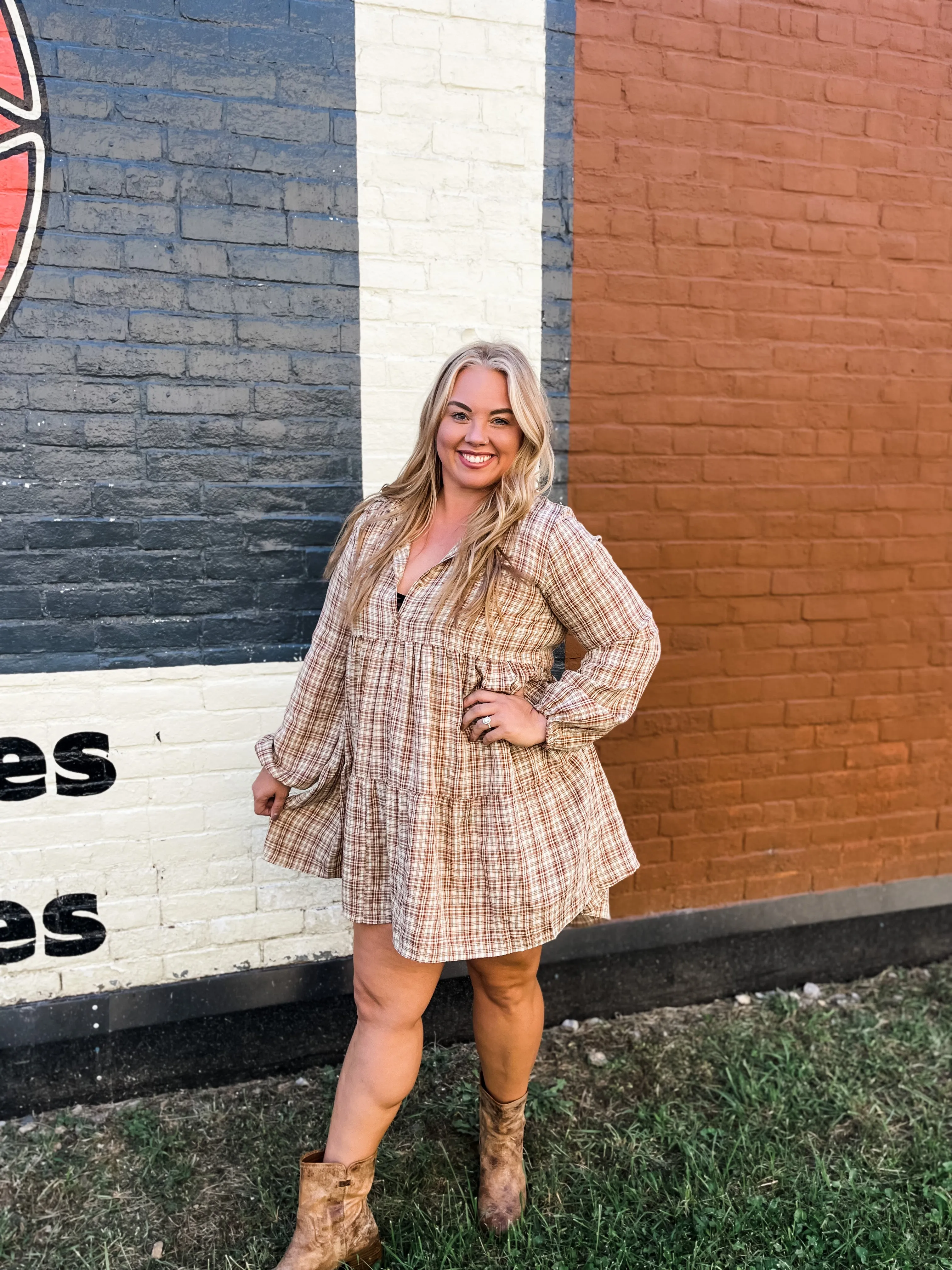 Pretty In Plaid Dress PLUS