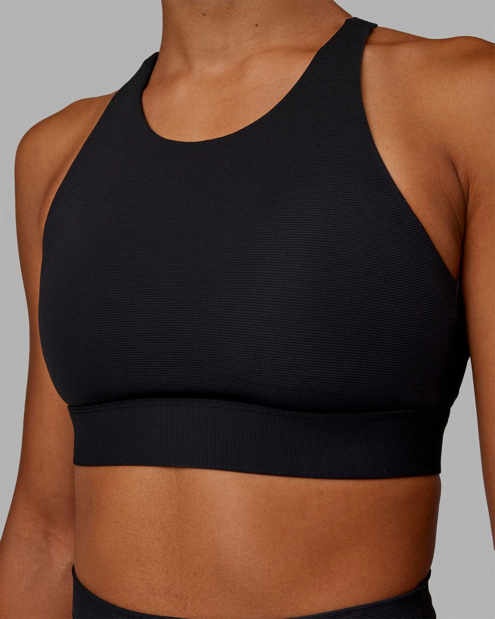 Resistance Ribbed Sports Bra - Black