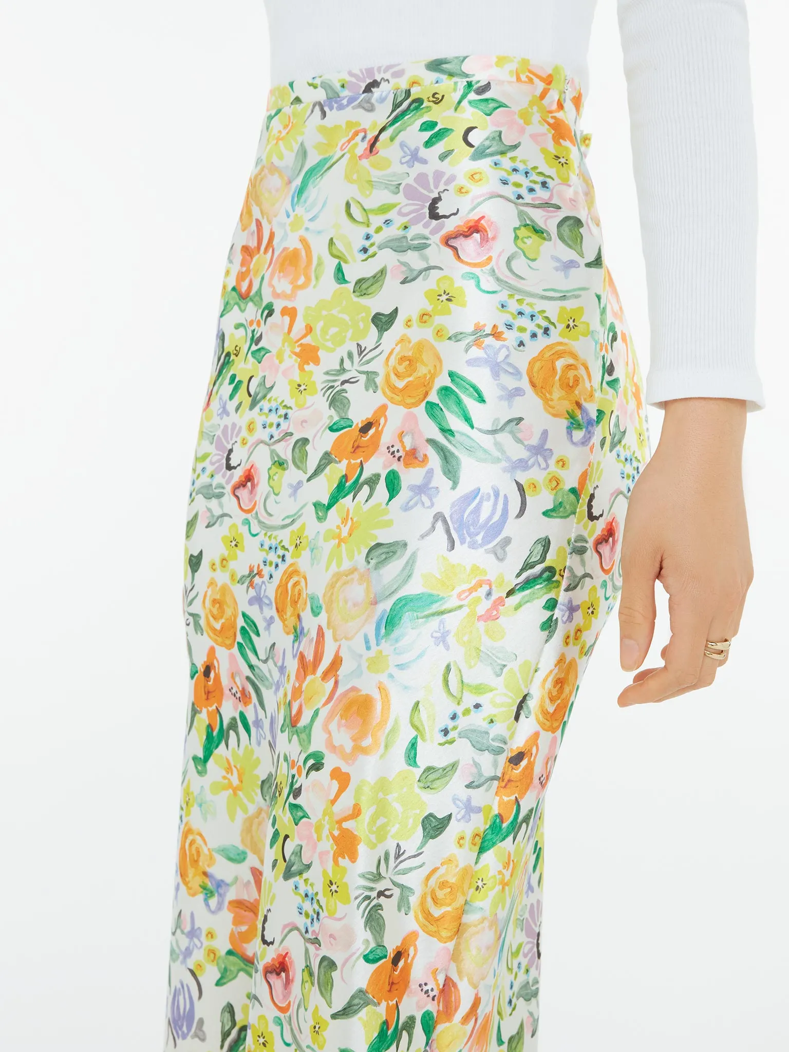 Saffron Skirt in Bouquet Floral Print