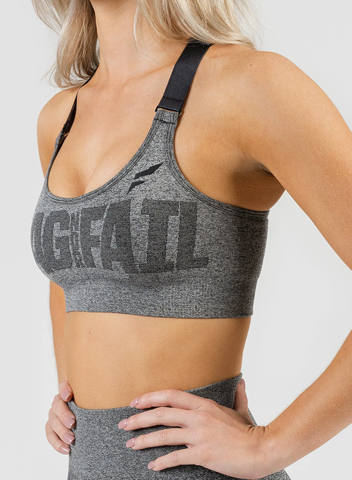 SEAMLESS SPORTS BRA - ASPHALT