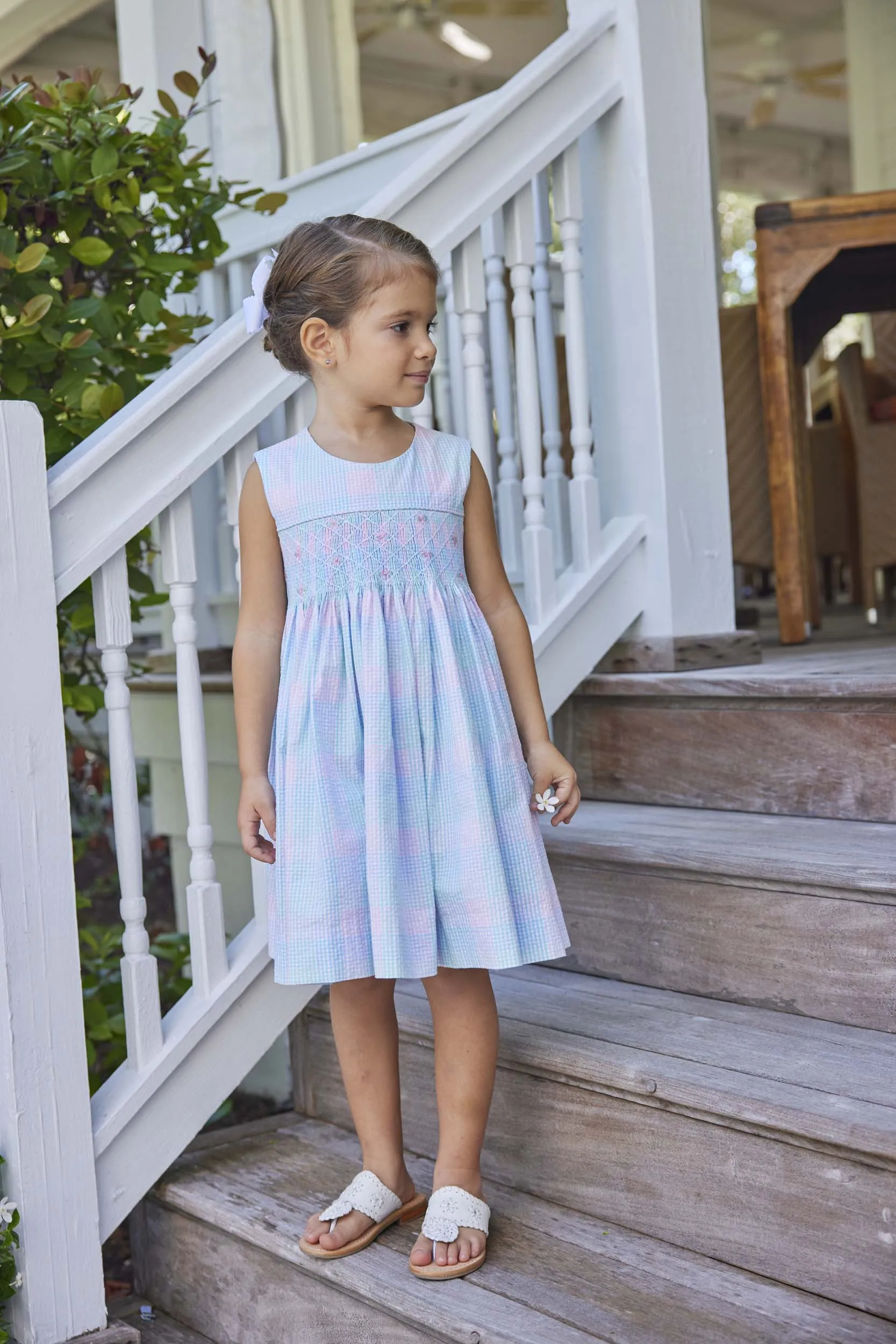 Smocked Hollis Dress - Palm Beach Plaid