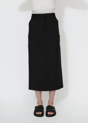 Split Back Midi Skirt in Black