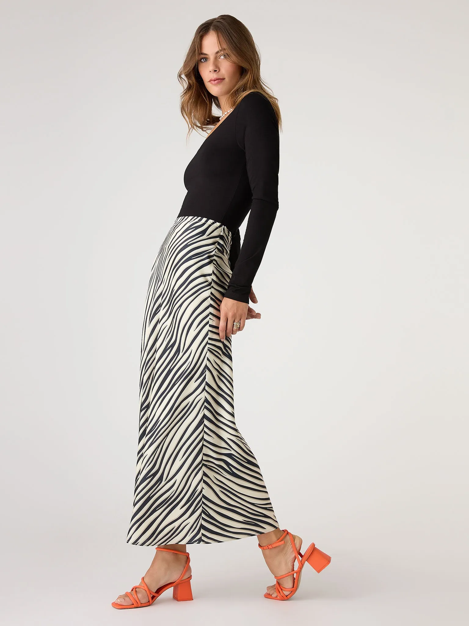 Stella Skirt in Beige Zebra