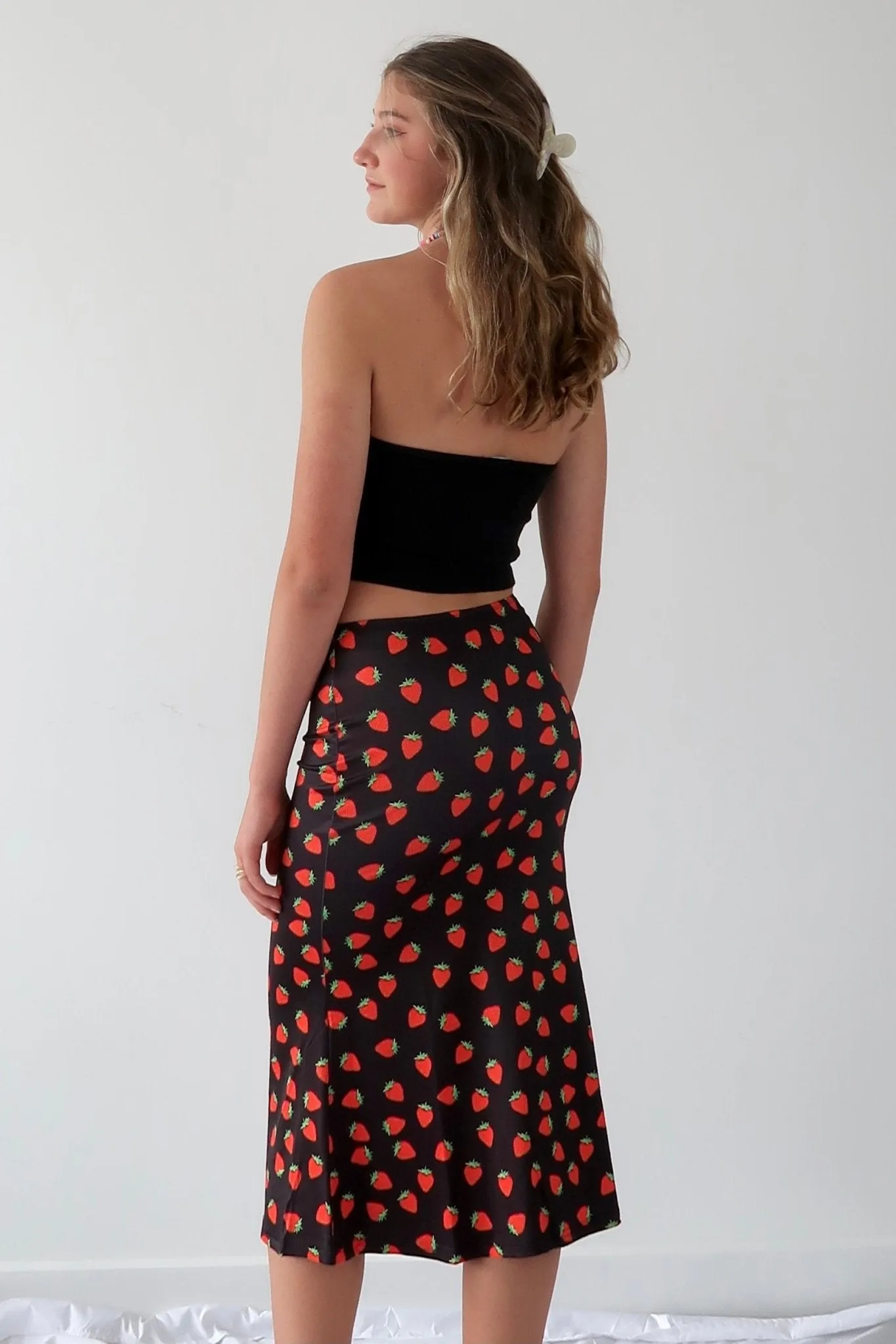 Strawberry baby midi skirt