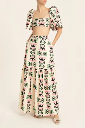 Twisted Flower Long Skirt