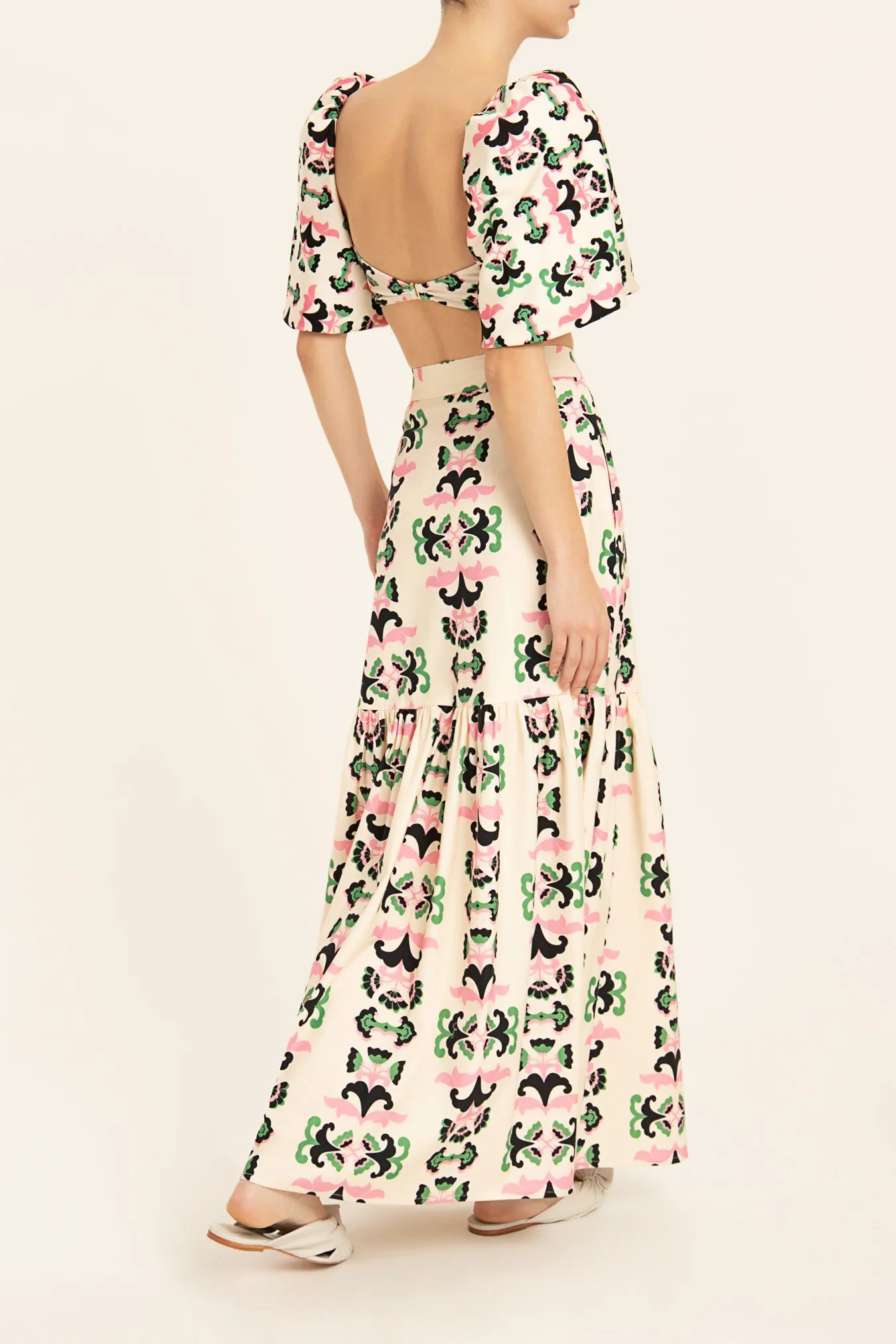 Twisted Flower Long Skirt