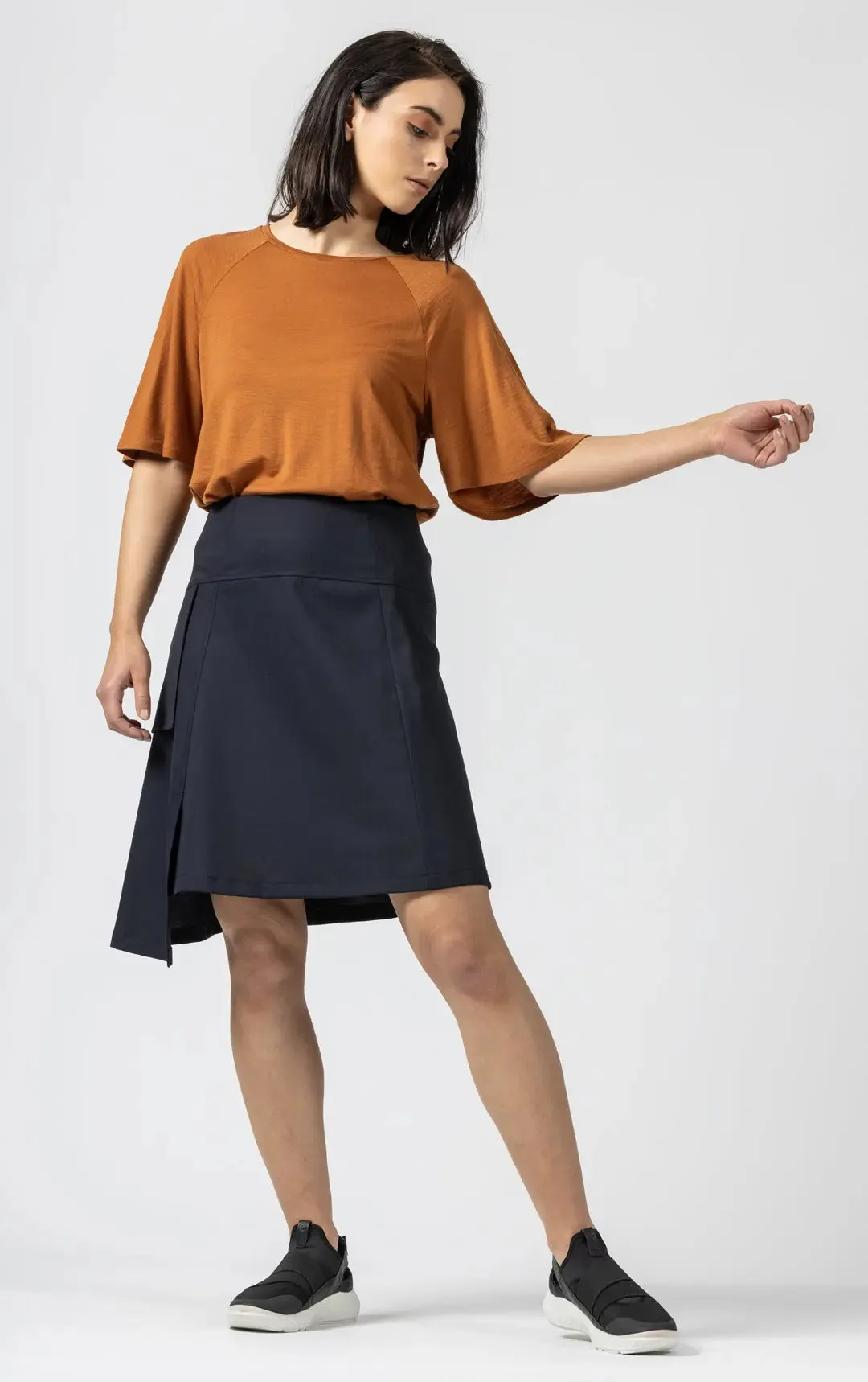 WOOL BLEND ASYMMETRIC SKIRT - CLEARANCE