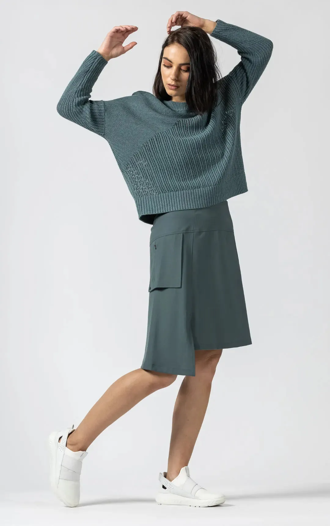 WOOL BLEND ASYMMETRIC SKIRT - CLEARANCE