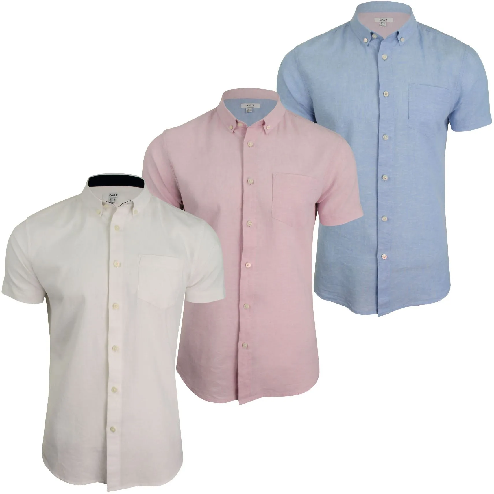 Xact Short Sleeved Linen Mix Shirt